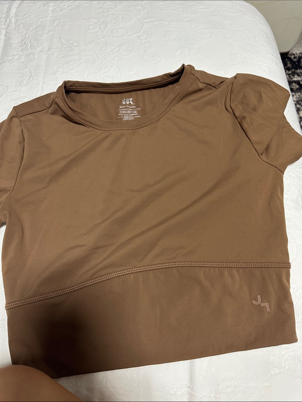 JoyLab Brown Short Sleeve Crew Active Tee small
